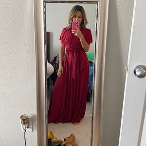 Red bridesmaid dress. Size small. Worn once. You can tie it many different ways.